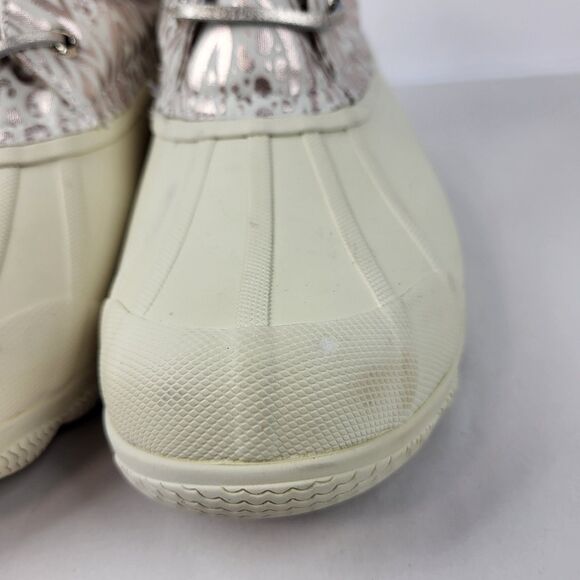 Sperry Top Spider Women's Ivory Metallic Animal Print Waterproof Ankle Boots 7M - Picture 9 of 15